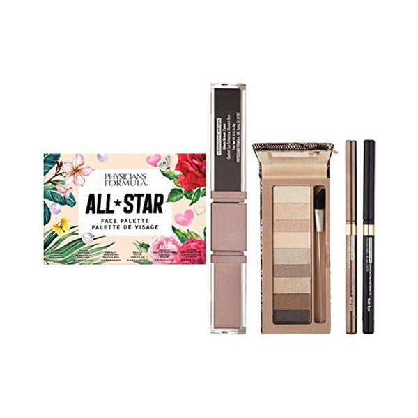 باليت مكياج للوجه من فيزيشينز فورميولا أول ستار Physicians Formula AllStar Face Makeup Palette, Multi, 0.86 Ounce with Physicians Formula Shimmer Strips Custom Eye Enhancing Kit with Eyeshadow, Eyeliner & Mascara, Nude