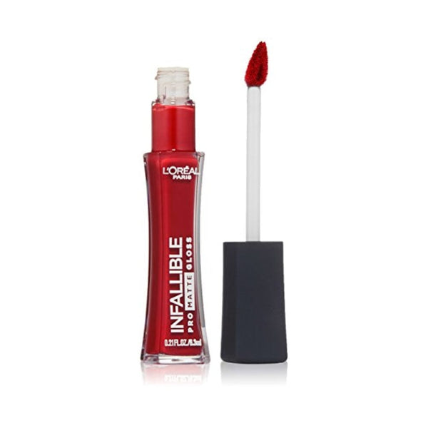 لوريال باريس كوزماتيكس باريس إنفاليبل ليب برو ماتي جلوس L'Oreal Paris Cosmetics Paris Infallible Lip Pro Matte Gloss, Shanghai Scarlet, 0.21 fl. oz.