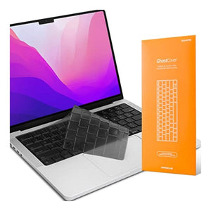 واقي غطاء لوحة المفاتيح فائق النحافة UPPERCASE GhostCover® Premium Ultra Thin Keyboard Cover Protector, for 2021 2022 2023 M1/M2 Pro/Max MacBook Pro 14" 16" (A2442 A2485 A2779 A2780), MacBook Air 13" M2 (A2681), US (ANSI) Layout, Tinted