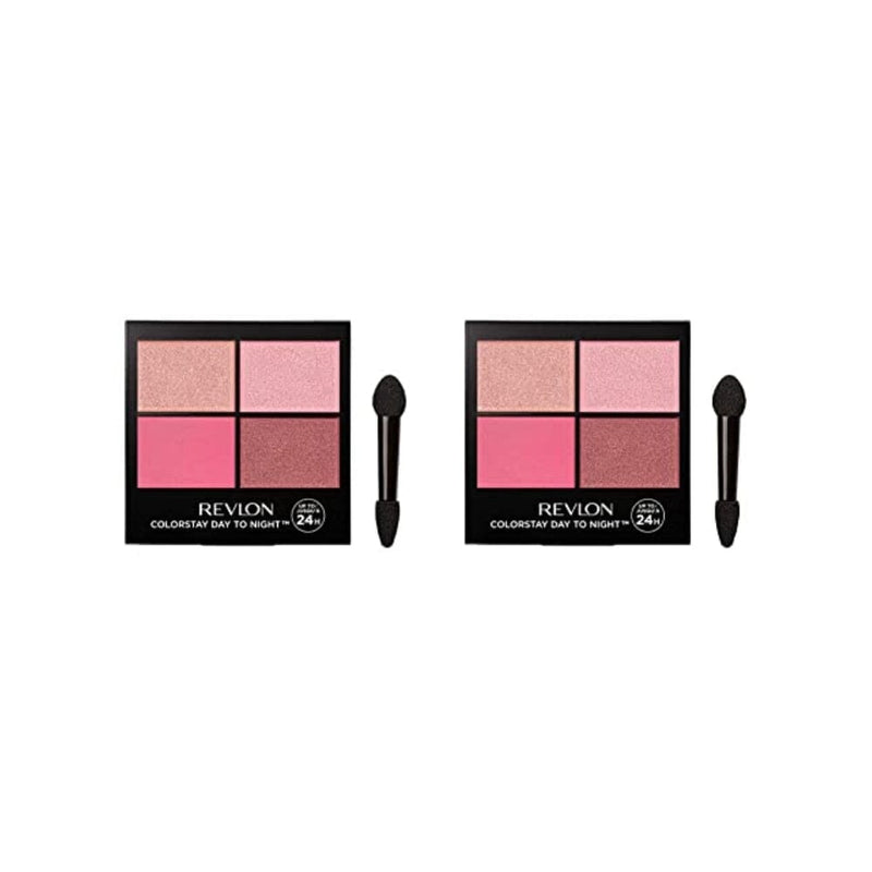 ريفلون ظلال العيون الرباعية لوحة ظلال طويلة الأمد مع ظلال انتقالية REVLON ColorStay Day to Night Eyeshadow Quad, Longwear Shadow Palette with Transitional Shades and Buttery Soft Feel, Crease & Smudge Proof, 565 Pretty, 0.16 oz (Pack of 2)