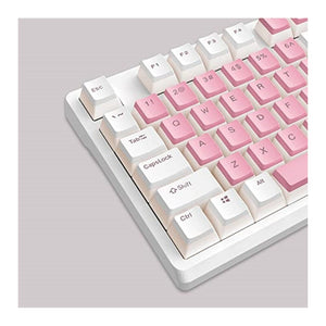 لوحة مفاتيح ألعاب ميكانيكية KOLMAX 98-Key RGB Hot-swappable Mechanical Gaming Keyboard, 2.4G Wireless/BT5.0/Wired with PBT Double-Shot Pudding Keycaps Pink-White Gaming Keyboard for Mac & Win Programmable Macro (Pink Switches)