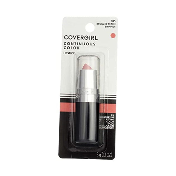 أحمر شفاه ملون مستمر من كوفر جيرل CoverGirl Continuous Color Lipstick, Bronzed Peach [015], 0.13 (Pack of 3)