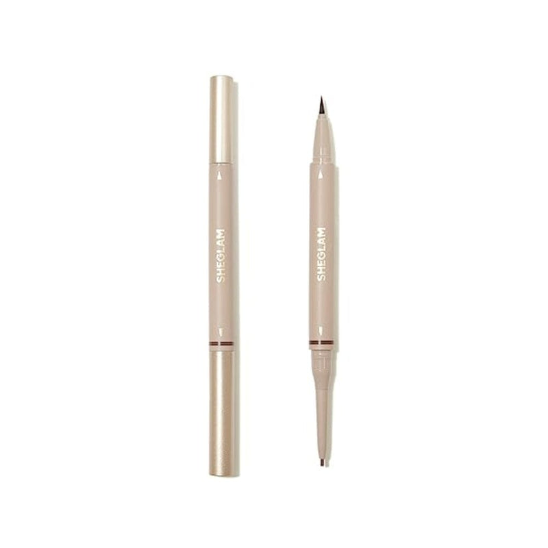 أقلام حواجب مزدوجة الجوانب كريم مكياج مقاوم للماء يدوم طويلاً - بني محمر SHEGLAM Dual-Sided Eyebrow Pencils Cream Waterproof Long Lasting Eye brow Pen Makeup - Auburn