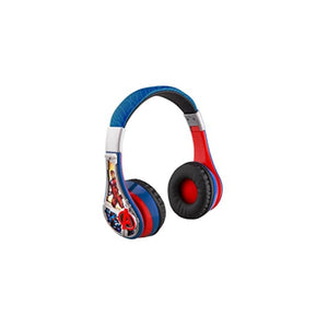 سماعات بلوتوث للأطفال eKids Marvel Avengers Kids Bluetooth Headphones, Wireless Headphones with Microphone Includes Aux Cord, Volume Reduced Kids Foldable Headphones for School, Home, or Travel