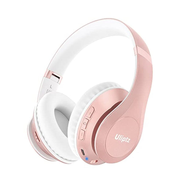 سماعات بلوتوث لاسلكية Uliptz Wireless Bluetooth Headphones, 65H Playtime, 6EQ Sound Modes, HiFi Stereo Over Ear Headphones with Microphone, Foldable Bluetooth 5.3 Headphones for Travel/Office/Cellphone/PC (Rose Gold)