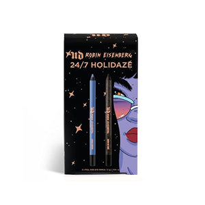 مجموعة هدايا عيد قلم تحديد العيون URBAN DECAY Robin Eisenberg 24/7 Holidaze Eyeliner Pencil Holiday Gift Set - Includes 2 Exclusive Shades in Lunar Landing (Periwinkle Matte) & Snow and Stars (Black Glitter) - Cruelty Free & Vegan