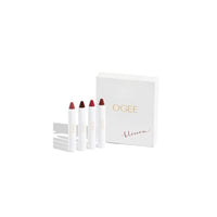 زيت الشفاه - مجموعة هدايا بلوسوم مكونة من 4 قطع Ogee Tinted Sculpted Lip Oil - Blossom 4 Piece Gift Set - Made with 100% Organic Coconut Oil, Jojoba Oil, and Vitamin E - Best as Lip Balm, Lip Color or Lip Treatment