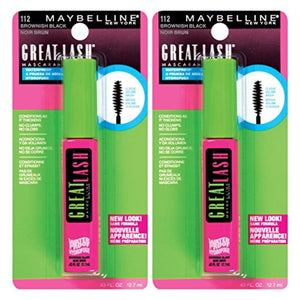 ماسكارا مايبيلين نيويورك جريت لاش المقاومة للماء Maybelline New York Great Lash Waterproof Mascara Makeup, Brownish Black, 2 Count