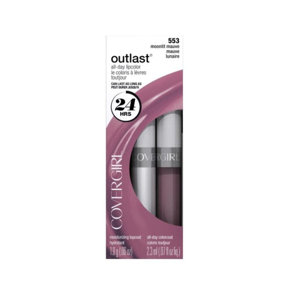 لون الشفاه كوفرجيرل أوتلاست طوال اليوم بخطوتين مونليت موف COVERGIRL Outlast All Day Two-Step Lipcolor Moonlit Mauve 553, 0.13 Oz