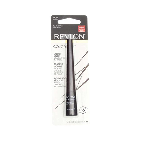 ريفلون كولور ستاي محدد سائل مكياج العيون أسود-بني [252] Revlon ColorStay Liquid Liner Eye Makeup, Black-Brown [252], 0.08 oz (Pack of 12)