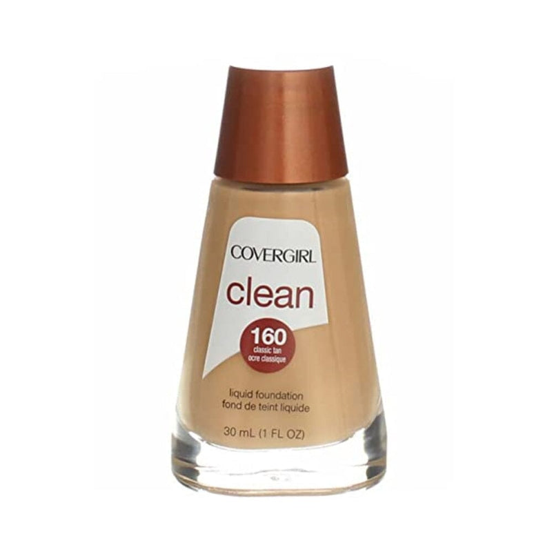 مكياج سائل كلين من كوفر جيرل CoverGirl Clean Liquid Makeup, Classic Tan [160], 1 oz (Pack of 4)