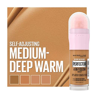 مكياج ميبيلين نيويورك إنستانت إيج ريويند 4 في 1 جلو متوسط / عميق دافئ Maybelline New York Instant Age Rewind Instant Perfector 4-In-1 Glow Makeup, Medium/Deep Warm