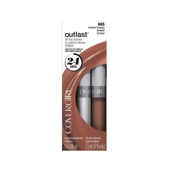 كوفرجيرل - لون الشفاه أوتلاست أول داي بخطوتين برونزي بيوتي COVERGIRL Outlast All Day Two-Step Lipcolor Bronze Beauty 665, 0.13 Oz, 0.130-Fluid Ounce