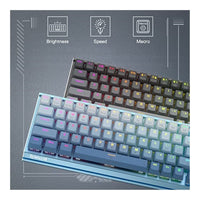 لوحة مفاتيح ميكانيكية من الألومنيوم Redragon K641 PRO 65% Aluminum RGB Mechanical Keyboard, 3-Mode 68 Keys Compact Gaming Keyboard w/ 3.5mm Sound Absorbing Foams, Detachable Wrist Rest, Gradient Keycaps, Upgraded Hot-Swap Socket, Grey
