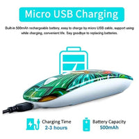 ماوس لاسلكي قابل لإعادة الشحن CHUYI Rechargeable Wireless Quiet Mouse, 1600 DPI Portable Optical Mouse for Travel Office School Home Library, Cordless Silent Mice for PC Computer Laptop Gift (Green)