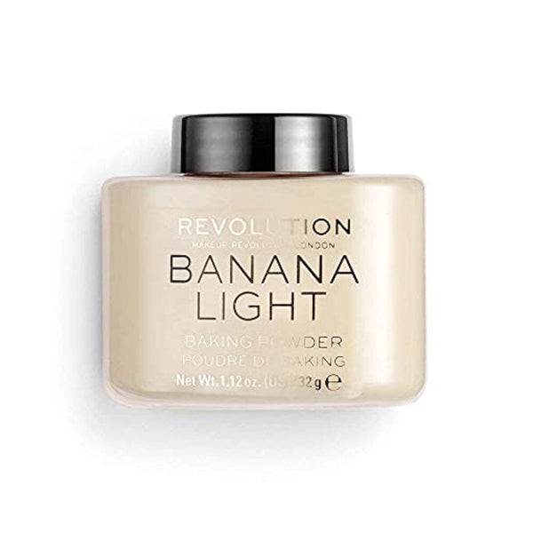 بودرة تثبيت المكياج سائبة من ميك اب ريفوليوشن Makeup Revolution Loose Baking Powder, Make Up Setting Powder, Provides Long-lasting Coverage, Reduces Shine, For Light Skin Tones, Banana Light, 32g