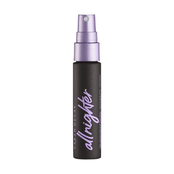 بخاخ تثبيت مكياج يدوم طويلاً بحجم السفر يدوم حتى 16 ساعة URBAN DECAY All Nighter Long-Lasting Makeup Setting Spray, Travel Size - Award-Winning Makeup Finishing Spray - Lasts Up To 16 Hours - Oil-Free - Non-Drying Formula for All Skin Types - 1.0 fl oz