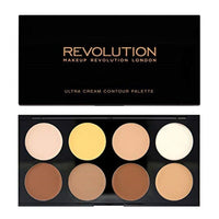 لوحة مكياج ألترا كريم كونتور من ميك أب ريفوليوشن تتضمن هايلايتر وظلال كونتور Makeup Revolution Ultra Cream Contour Palette, Makeup Palette Includes Highlighters & Contour Shades, Adds Definition & Sculpts Features, Vegan, 13g