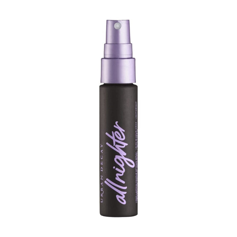 بخاخ تثبيت مكياج يدوم طويلاً بحجم السفر يدوم حتى 16 ساعة URBAN DECAY All Nighter Long-Lasting Makeup Setting Spray, Travel Size - Award-Winning Makeup Finishing Spray - Lasts Up To 16 Hours - Oil-Free - Non-Drying Formula for All Skin Types - 1.0 fl oz