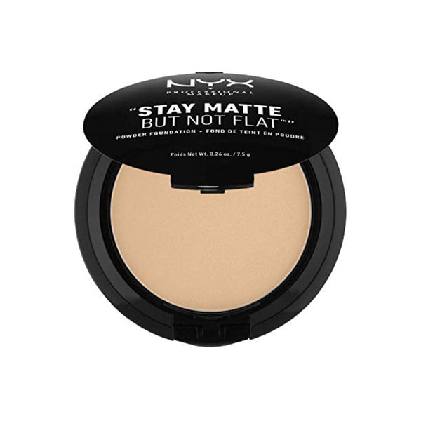 إن واي إكس بروفيشنال ميك أب ستاي ماتي لكن ليس كريم أساس بودرة مسطحة بيج متوسط NYX PROFESSIONAL MAKEUP Stay Matte But Not Flat Powder Foundation, Medium Beige, 0.26 Ounce (Pack of 1)