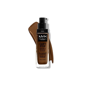كريم الأساس تغطية كاملة 24 ساعة بلمسة نهائية غير لامعة - الجوز NYX PROFESSIONAL MAKEUP Can't Stop Won't Stop Foundation, 24h Full Coverage Matte Finish - Walnut