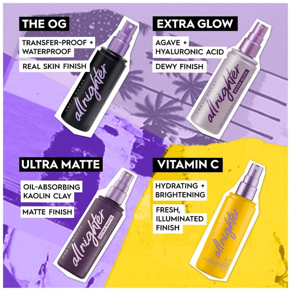 بخاخ تثبيت مكياج يدوم طويلاً بحجم السفر يدوم حتى 16 ساعة URBAN DECAY All Nighter Long-Lasting Makeup Setting Spray, Travel Size - Award-Winning Makeup Finishing Spray - Lasts Up To 16 Hours - Oil-Free - Non-Drying Formula for All Skin Types - 1.0 fl oz