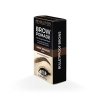 مرهم للحواجب مضاد للماء من ميك اب ريفوليوشن برووميد Makeup Revolution Brow Pomade, Waterproof Eyebrow Pomade, Long Lasting With Extreme Hold, Smudge-Proof, Vegan & Cruelty Free, Dark, 2.5g