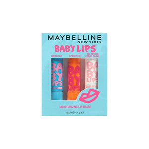 مرطب شفاه بيبي ليبس من ميبيلين نيويورك 3 عبوات Maybelline New York Baby Lips Moisturizing Lip Balm 3-pack, Lip Care Essentials, 3 Shades