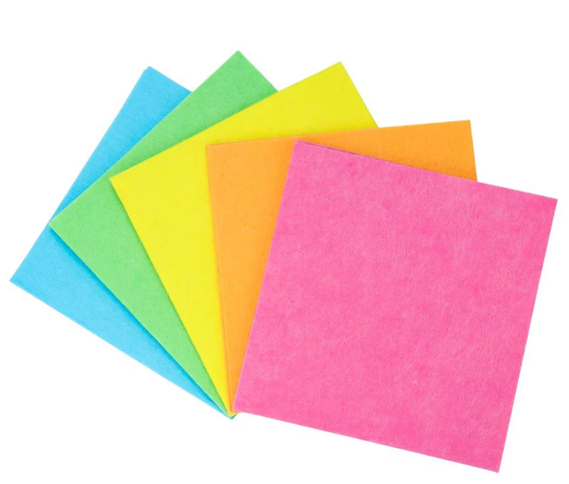 مناشف إسفنجية 5 قطع من رويال فورد Royal ford 5Pcs Rainbow Cleaning Cloth RF11070