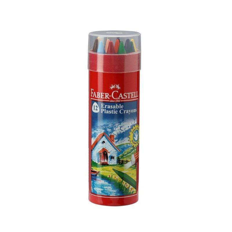 الوان باستيل قابلة للمسح 12 لون فابر كاستل  FABER CASTELL 12 Erasable Plastic Crayons