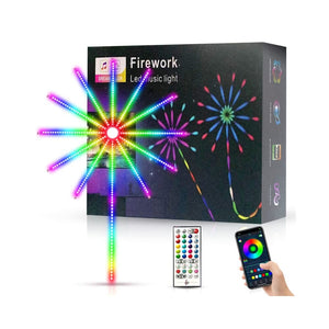 شرائط إضاءة ديزانكن الذكية Dzanken Smart RGB LED Strips Bluetooth Fireworks Lights with Remote App Control Music Sync Led Lights for Parties Bars Bedrooms