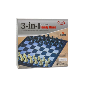 لعبة 3 في 1 شطرنج وحية ودرج ولودو Board 3 in 1 Games