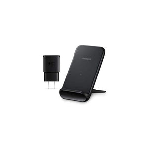 شاحنة لاسلكية من سامسونغ SAMSUNG Electronics Wireless Charger Convertible Qi Certified (Pad/Stand), for Galaxy Buds, Galaxy Phones, and Apple iPhone Devices - US Version - Black (US Version)