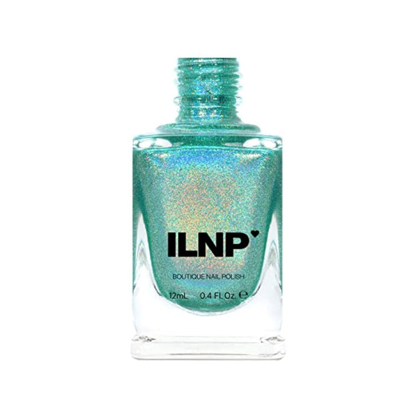 طلاء أظافر أكوامارين ألترا ILNP Aerial View - Aquamarine Ultra Holographic Nail Polish, Chip Resistant Manicure, Long Wear Nail Lacquer, Smooth & Glossy Finish, Non-Toxic, Vegan, Cruelty Free, 12ml