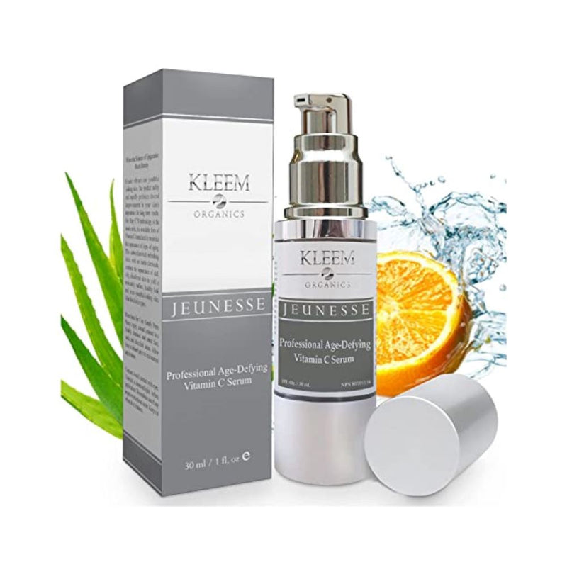 مصل كليم أورجانيكس النقي بفيتامين سي للوجه Kleem Organics Pure Vitamin C Serum for Face with Hyaluronic Acid & Vitamin E - Anti Aging Vitamin C Face Serum for Women to Boost Collagen, Reduce Wrinkle, Acne, Dark Spot & Sun Damage - Vit C Serum