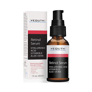 مصل الريتينول للوجه مع حمض الهيالورونيك Retinol Serum for Face with Hyaluronic Acid, Hydrating Night Serum for Face, Retinol for Acne, Wrinkle & Dark Spots, Anti Aging Serum, Retinol for Face, Skin Care Face Serum for Men & Women by YEOUTH