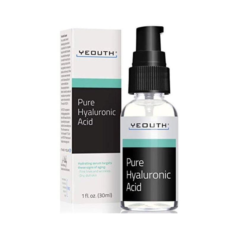 مصل حمض الهيالورونيك النقي للوجه Pure Hyaluronic Acid Serum for Face, Hydrating Serum for Face, Wrinkles, Dark Spots & Dull Skin, Anti Aging Facial Serums, Hyaluronic Serum for Face for Women & Men, Face Care by YEOUTH