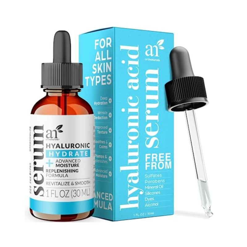 مصل حمض الهيالورونيك من آرت ناتشورالز ArtNaturals Hyaluronic Acid Serum (1 Fl Oz / 30ml) - Anti- Aging Facial Serum, Natural Moisturizer w/Vitamin C Serum & Vitamin E - for Skin Care - Reduce Wrinkles & Dark Spots for Brightening Face