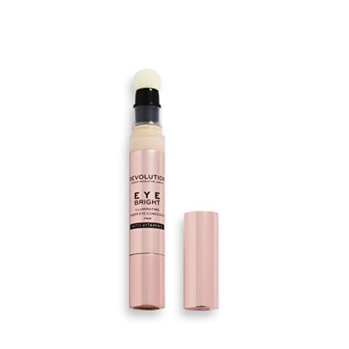 مكياج ريفوليوشن آي برايت كونسيلر تغطية قابلة للزيادة Makeup Revolution Eye Bright Concealer, Buildable Coverage, Dewy Finish, Fair, 3ml