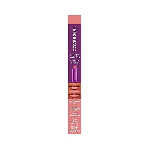 قلم تحديد الشفاه سيمبلي إيجليس من كوفرجيرل، بنفسجي ثمين COVERGIRL Simply Ageless Lip Flip Liner, Precious Mauve, Pack of 1