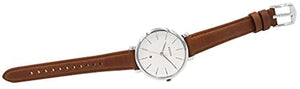 ساعة فوسيل للنساء من جاكلين كوارتز Fossil Women's Jacqueline Quartz Stainless Steel and Leather Three-Hand Date Watch, Color: Silver, Brown (Model: ES4368)