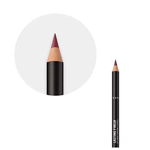 قلم تحديد الشفاه الناعم الذي يدوم 8 ساعات من ريميل  - Rimmel Lasting Finish 8HR Soft Lip Liner Pencil - Vibrant, Blendable Formula to Lock Lipstick in Place for 8 Hours - 880 Wine, .04oz