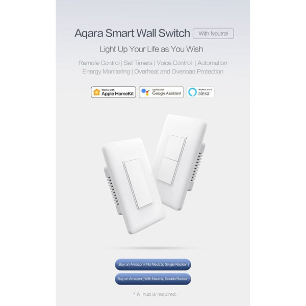 سويج جداري ذكي اكارا Aqara Smart Wall Switch (With Neutral, Double Rocker)