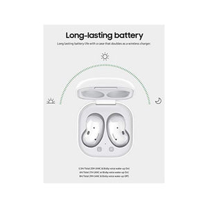 سماعات سامسونغ بادز لايف ترو لاسلكية SAMSUNG Galaxy Buds Live True Wireless Bluetooth Earbuds w/ Active Noise Cancelling, Charging Case, AKG Tuned 12mm Speaker, Long Battery Life, US Version, Mystic White