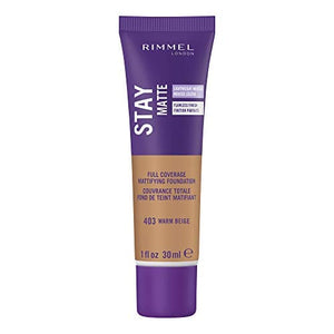 كريم أساس ريميل ستاي مات Rimmel Stay Matte Foundation, Warm Beige, 1 Fluid Ounce