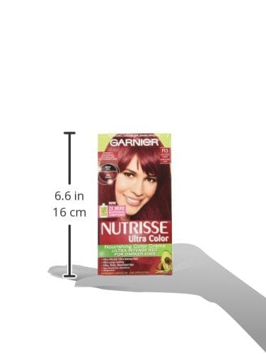 كريم صبغة الشعر المغذي ألترا كولور من غارنييه بني فاتح كثيف (قد تختلف العبوة) Garnier Nutrisse Ultra Color Nourishing Hair Color Creme, R3 Light Intense Auburn (Packaging May Vary), Pack of 1