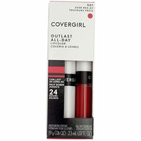 أحمر الشفاه كوفرجيرل أوتلاست أول داي بخطوتين COVERGIRL Outlast All Day Two-Step Lipcolor Ever Red Dy 507, 0.13 Oz Pack of 2