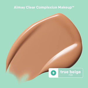 مكياج أساس لبشرة حب الشباب من ألماي مع حمض الساليسيليك Almay Clear Complexion Acne Foundation Makeup with Salicylic Acid - Lightweight, Medium Coverage, Hypoallergenic, Fragrance Free, for Sensitive Skin, 700 True Beige, 1 fl oz. (Pack of 2)