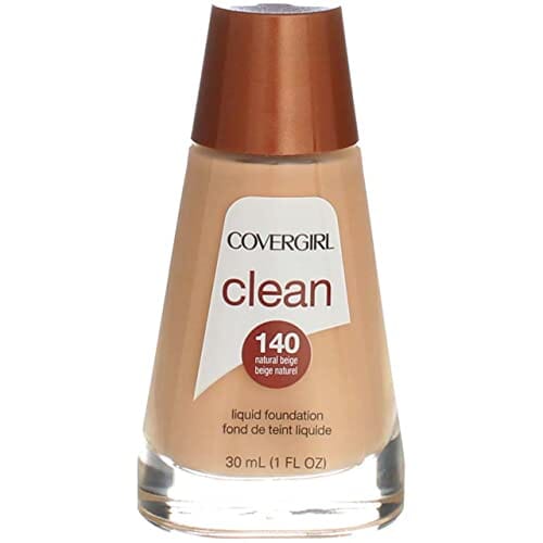 مكياج سائل نظيف باللون البيج الطبيعي CoverGirl Clean Liquid Makeup, Natural Beige, [140] 1 oz (Pack of 4)