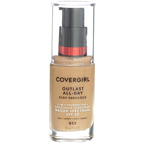 كريم أساس 3 في 1 [855] عسل ناعم 1 أونصة (عبوة من قطعتين) CoverGirl Outlast Stay Fabulous 3-in-1 Foundation, [855] Soft Honey 1 oz (Pack of 2)